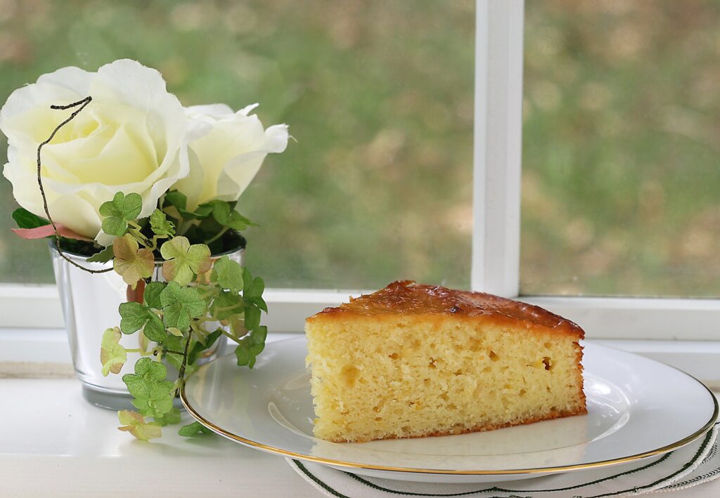 french yogurt cake with marmalade glaze
