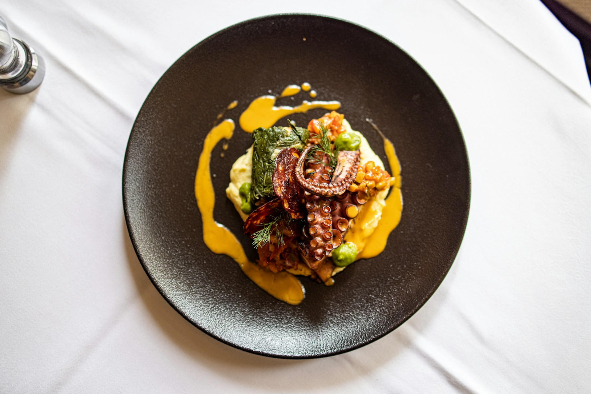 Grilled Octopus with Saffron Emulsion