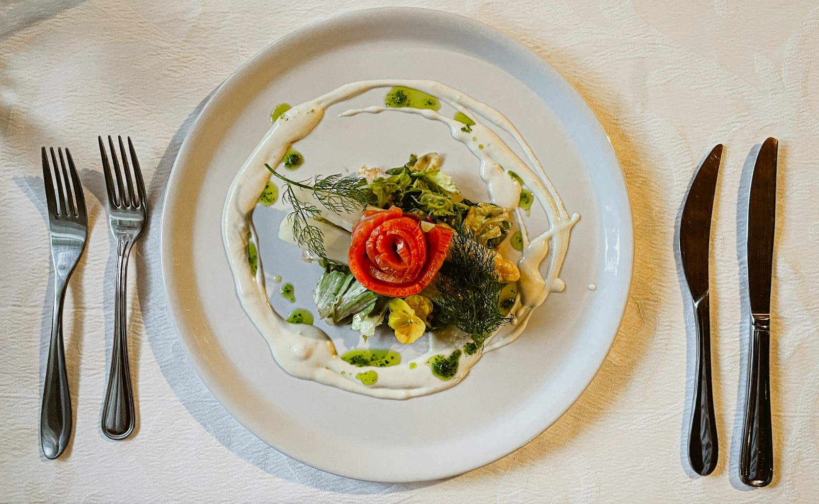 Before the First Bite: The Art of The Bespoke Menu 57 smoked salmon rosette