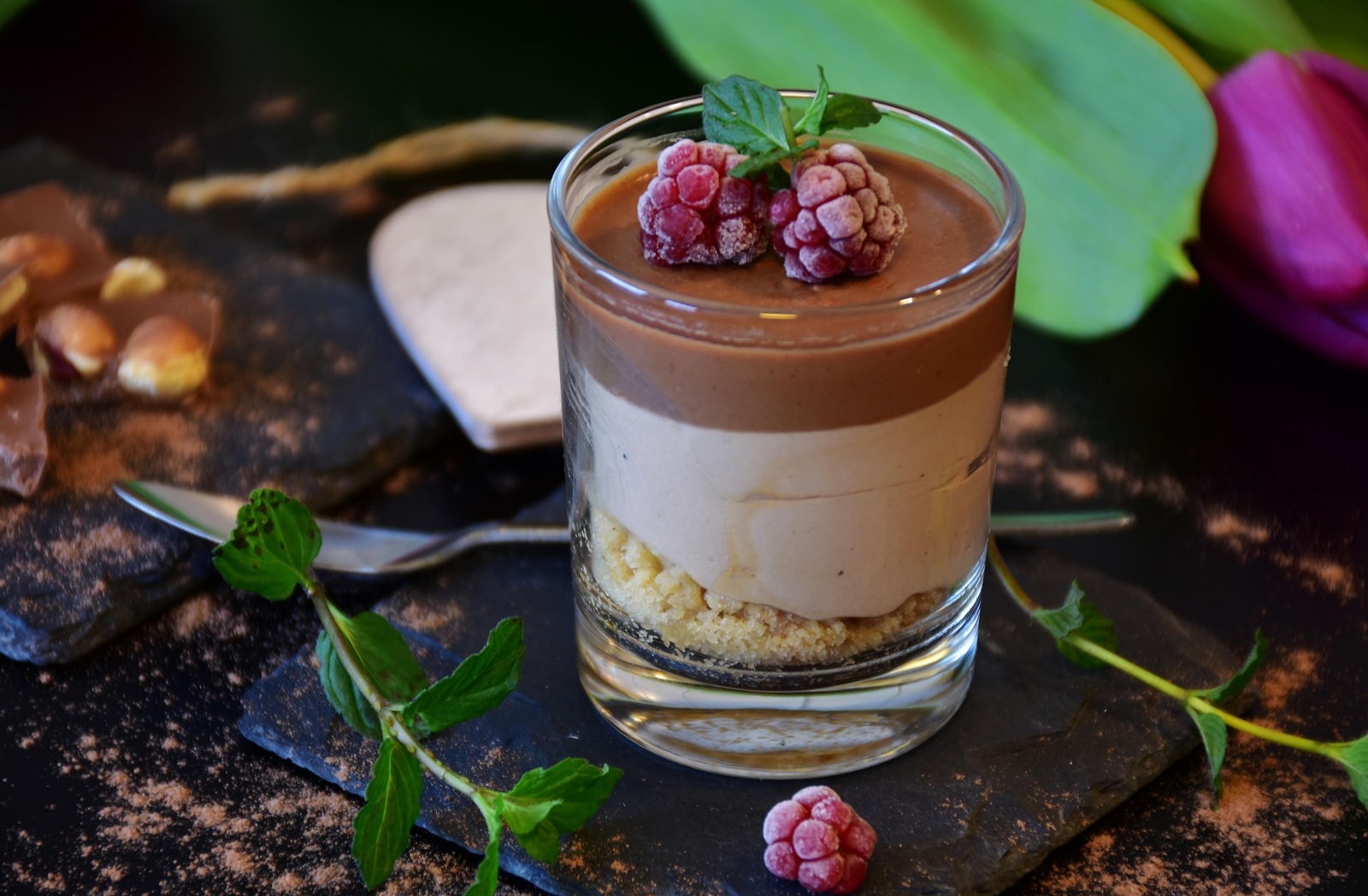 Dark chocolate mousse
